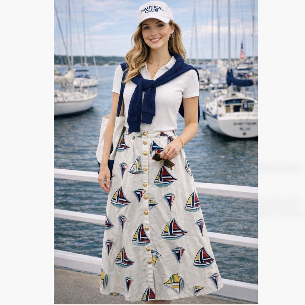 Escada Sport Nautical Boat Maxi Skirt